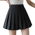 Мини-юбки, Женская плиссированная юбка, черная, белая, розовая, с завышенной талией, весна-лето, 2021