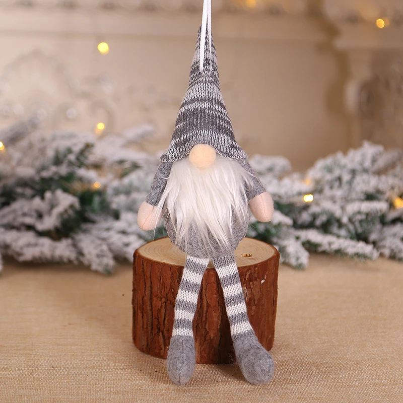 

12 Pcs Handmade Santa Tomte Gnome Christmas Tree Pendants Hanging Ornaments New Year Xmas Home Party Decoration Wholesale X2