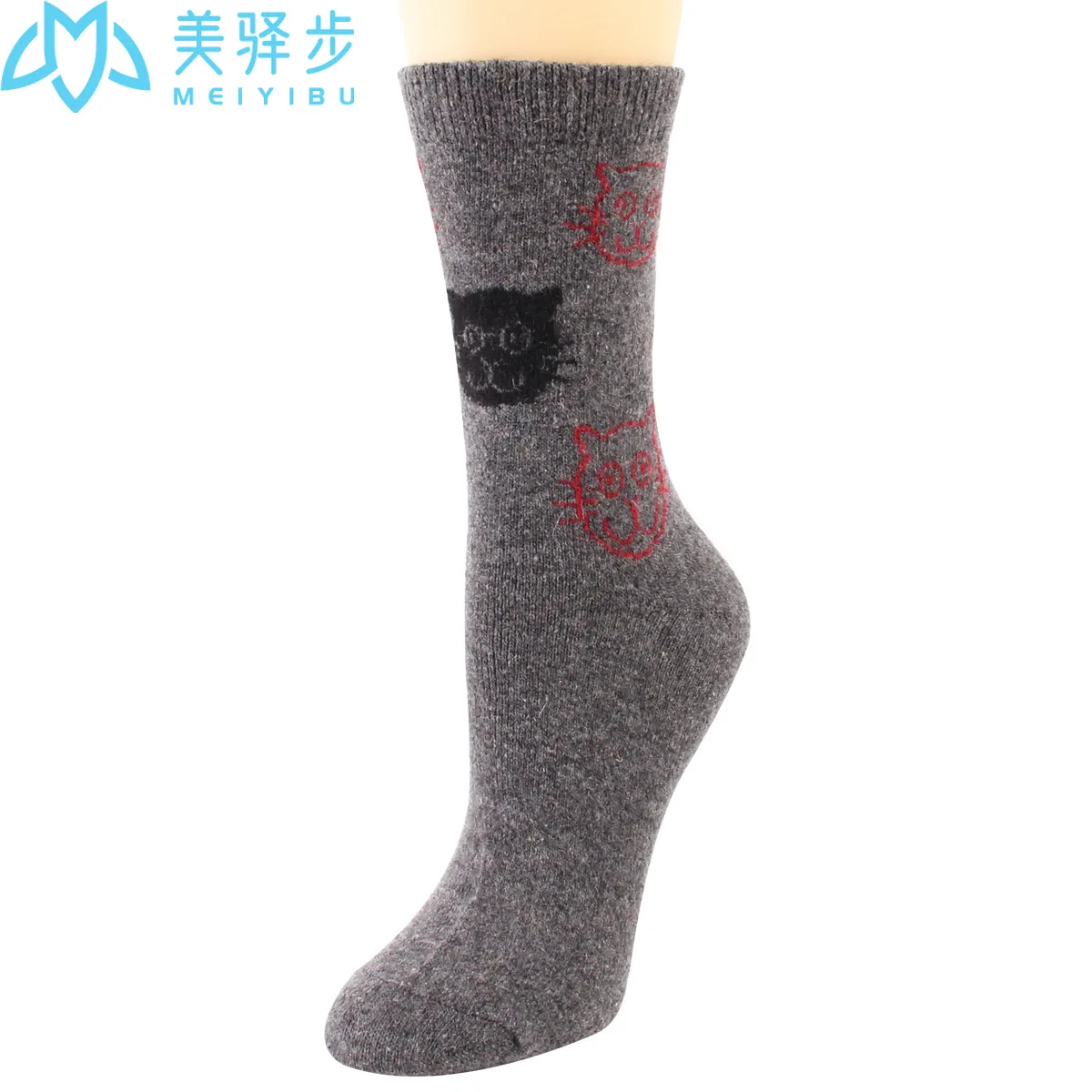 12 Pairs Per Set Winter New Warm Women's Wool Socks Cartoon Cat Soft Comfort Wool Socks Hot Sales Women's Cashmere Socks