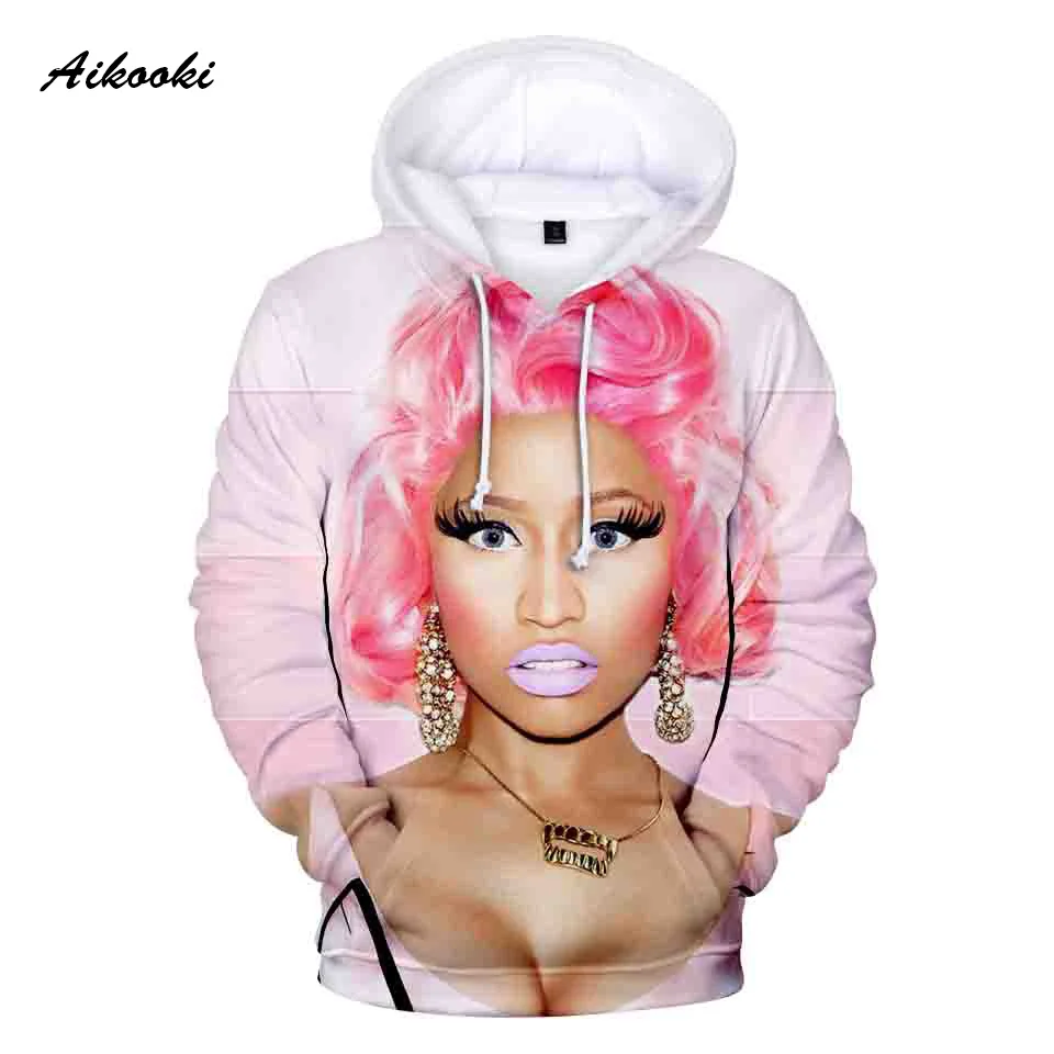 Женская/Мужская Новая мода Nicki Minaj 3D Толстовка с капюшоном принтом пуловер