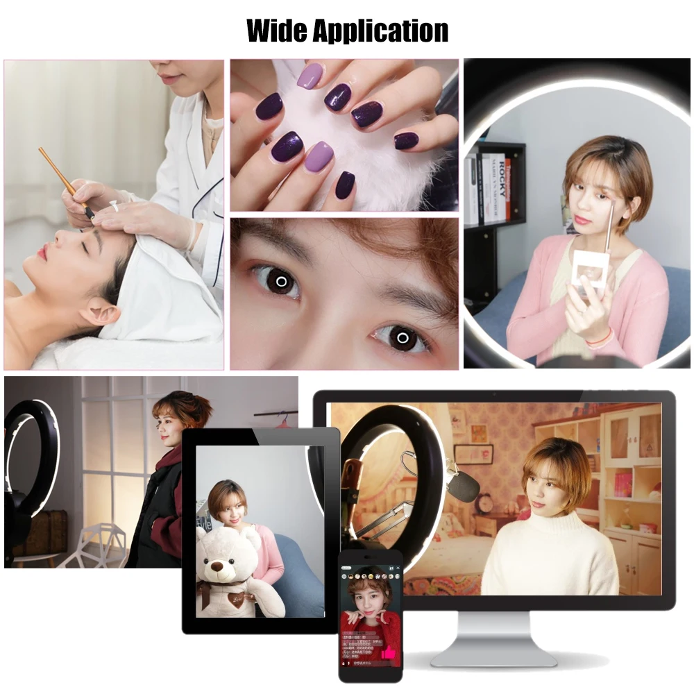 16&quot LED Video Ring Light Dimmable Fill-in Lamp 32W 3000-5600K w/White Filter Carry Bag+Light Stand+Phone Holder | Электроника