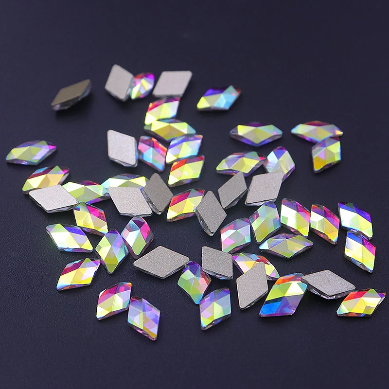 10 шт. кристаллы AB каплевидные для ногтей камни в форме капли плоские стразы стекла 3D дизайн художественные