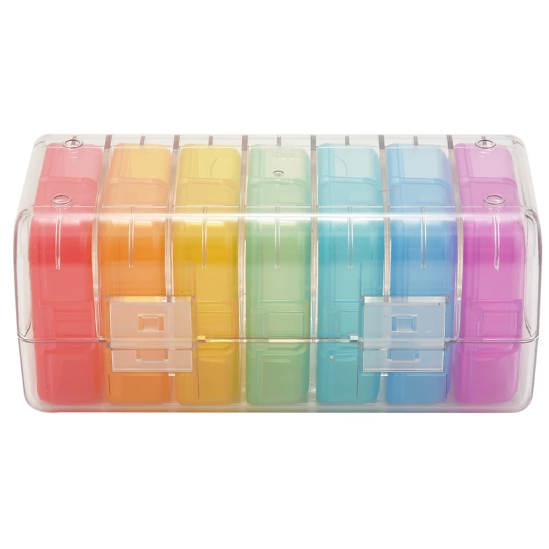 

Weekly Pill Organizer 2 Times a Day, 7 Day Am Pm Pill Box, Daily Am Pm Pill Organizer 7 Day, Portable Vitamin Pill Case