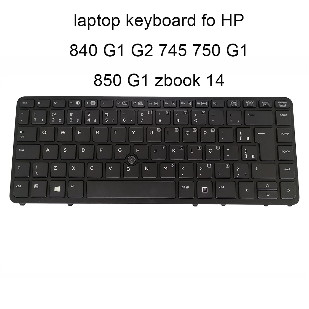Yedek klavyeler 840 G1 G2 arkadan aydınlatmalı klavye HP Elitebook 745 750 850 G1 BR brezilyalı siyah çerçeve işaretçisi 731179 201
