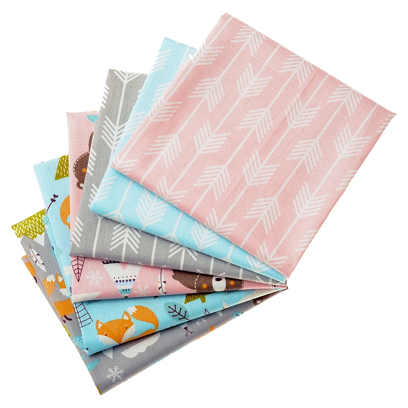 Ткань розового полярного медведя хлопчатобумажная ткань с мультяшным рисунком