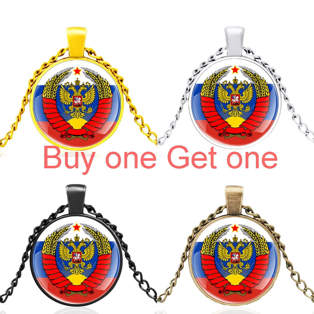 

Classic Russian National Emblem Герб России Design Glass Cabochon Pendant Necklace Men Women Jewelry Accessories Gifts