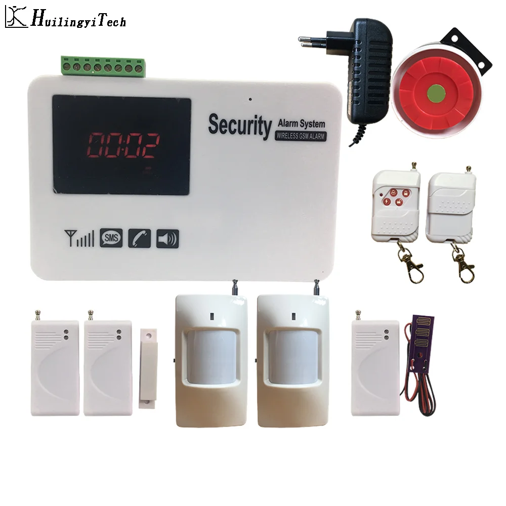 Gsm Sms Система охранной сигнализации сенсорный экран беспроводная домашняя сигнализация с детектором движения DIY Kit - Цвет: B120-2p2d1w