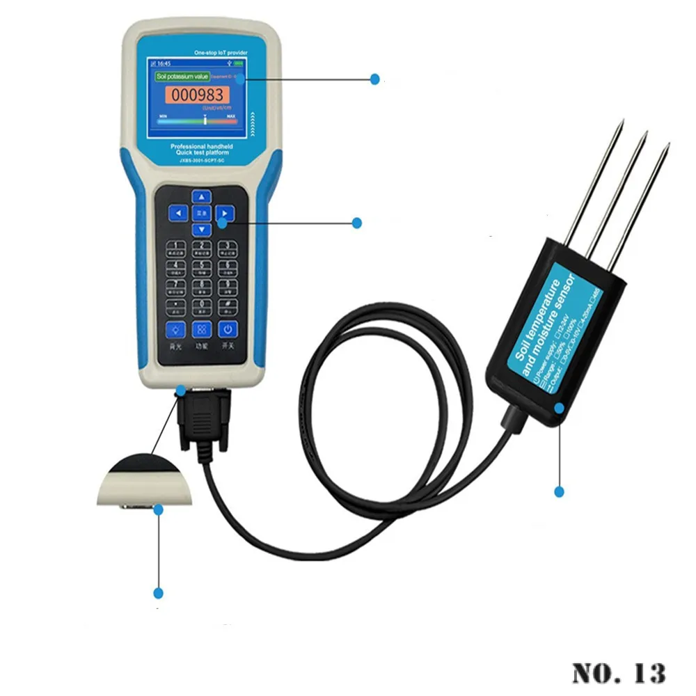 

Hand-held Soil Rapid Tester, Nitrogen, Phosphorus, Potassium, Moisture, Humidity, Temperature and Nutrient PH Soil Tester