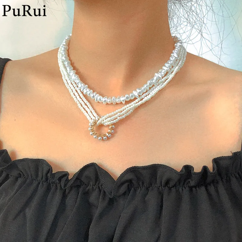 Жемчужное ожерелье Purui винтажное чокер в стиле барокко с неровными жемчужными