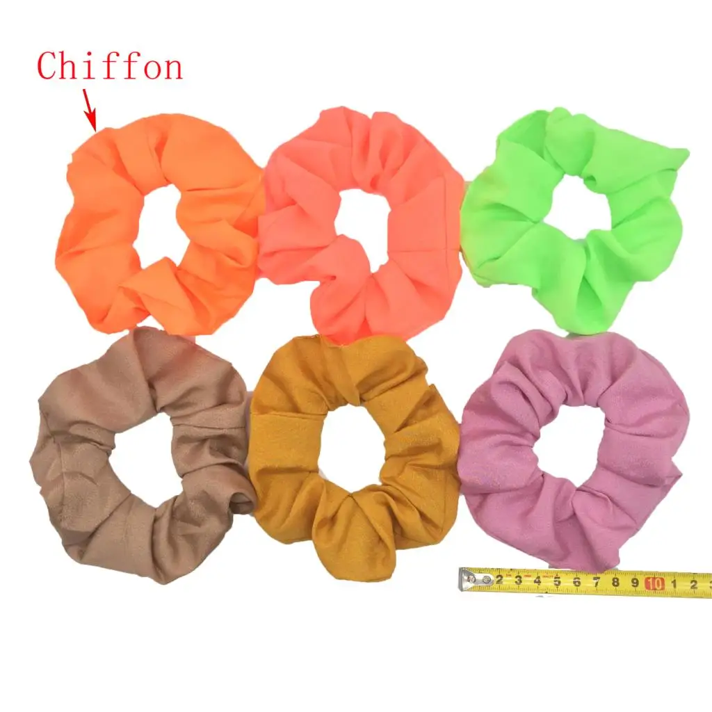 PJ029-6PCS 6 шт/лот Бархатные эластичные резинки для волос, резинки для волос для девочек, не складываются, леопардовые женские большие мелкие блестки из шифона с цветочным рисунком - Цвет: PJ029-6PCS