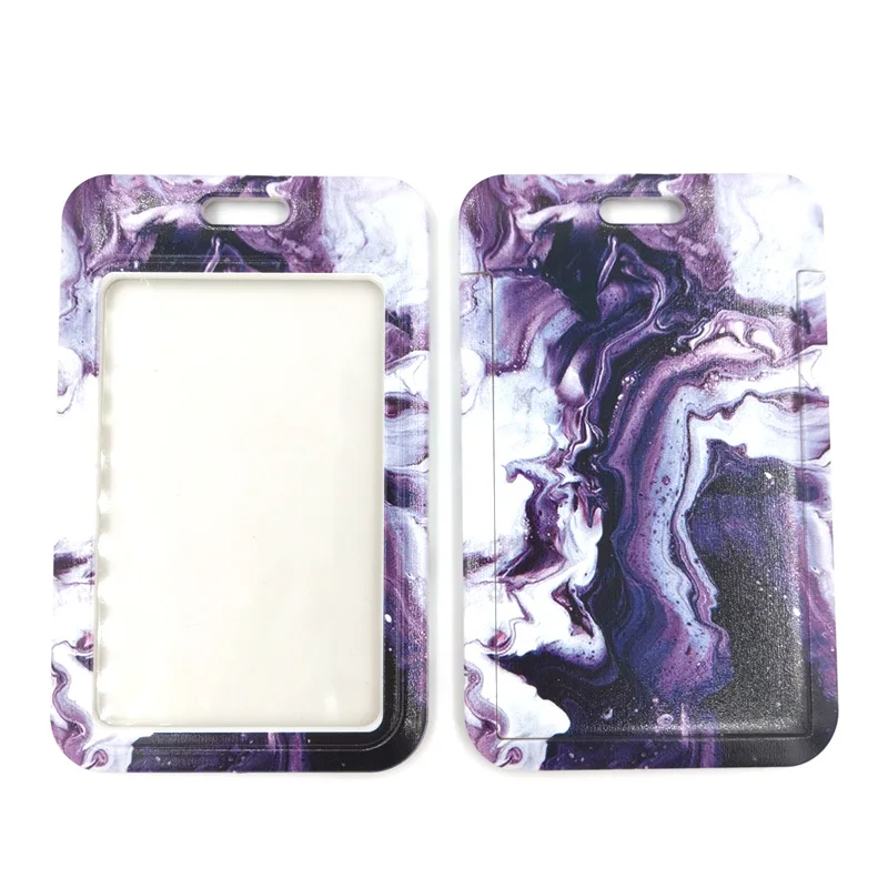 Purple Cool Waves Marble pattern Cartoon Retractable Badge Reel Lanyard Nurse ID Business Credit Card Work Holder | Дом и сад