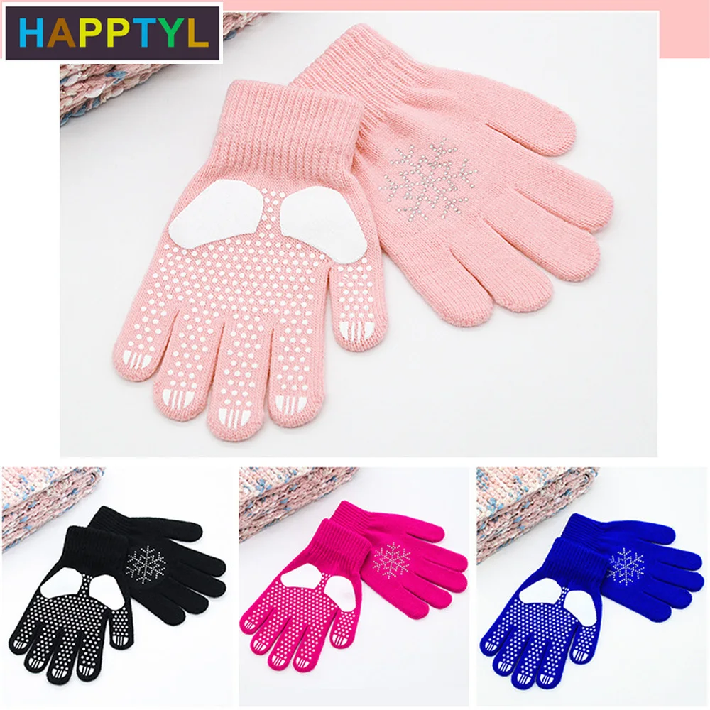 HAPPTYL 1 пара Зимние перчатки для мужчин женщин подростков теплые на полный палец