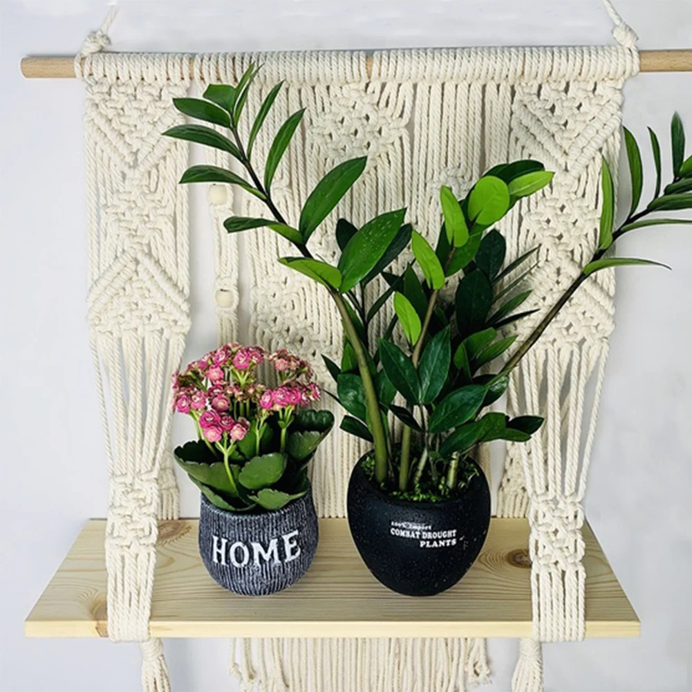 

Elegant tassel braid wall pendant tassel belt plant potted Bohemian tapestry art