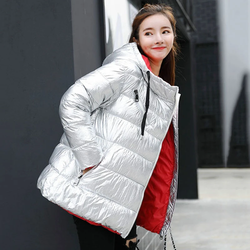 2019 женские зимние пальто черного синего серебряного цвета модные парки с