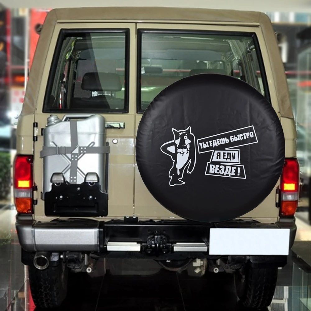 

Heavy-Duty PVC Leather Spare Wheel Tire Cover Case Pouch Protector Bag For Honda CR-V Isuzu Trooper Bighorn Daihatsu Terios