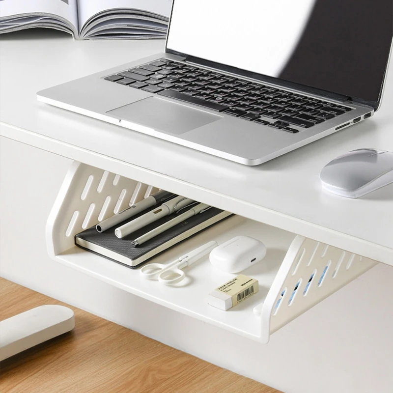 

Under Desk Table Drawer Tray Organizer Hidden Storage Box Self Adhesive for Home Office Cabinet Makeup Racks Dormitory
