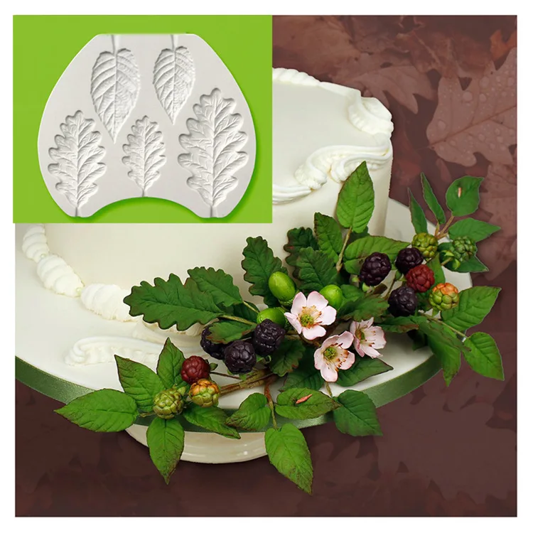 

1pc Green leaves cake mold fondant mould cake decorating tools silicone mold DIY Kitchen Baking Tools FTM1816