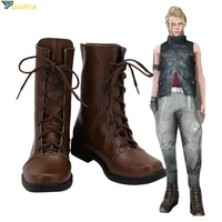 final fantasy 15 prompto argentum cosplay boots brown leather shoes custom made