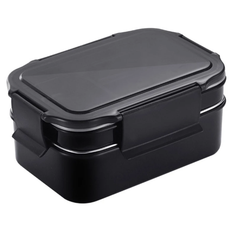 

Stainless Steel Lunch Box for Kid New Two-Layers Bento Box for Student Food Container with Tableware Lunch Bag Kitchen