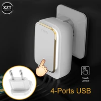 newest 5v 3 4amax 3 port led lamp usb charger adapter 2 in 1 travel wall euus auto id mobile phone charger for iphone samsung