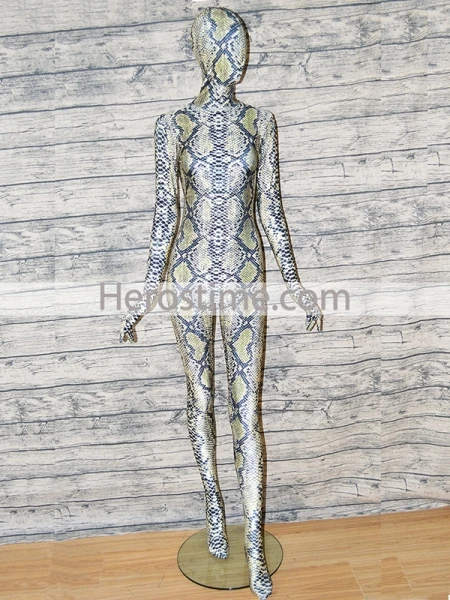 Сексуальный полноразмерный женский костюм из искусственного спандекса с