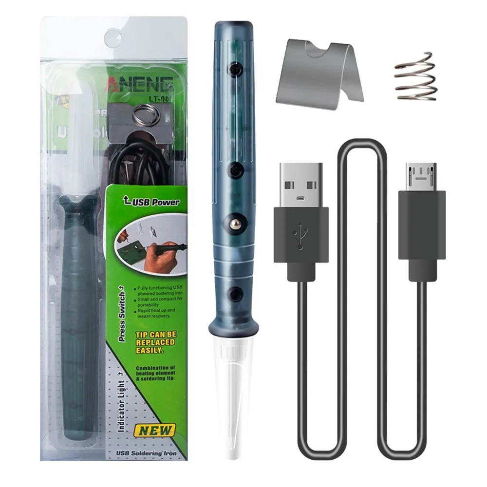

Портативный USB-паяльник, профессиональные электрические нагревательные инструменты, ручка со световым индикатором, инструмент для сварки ...