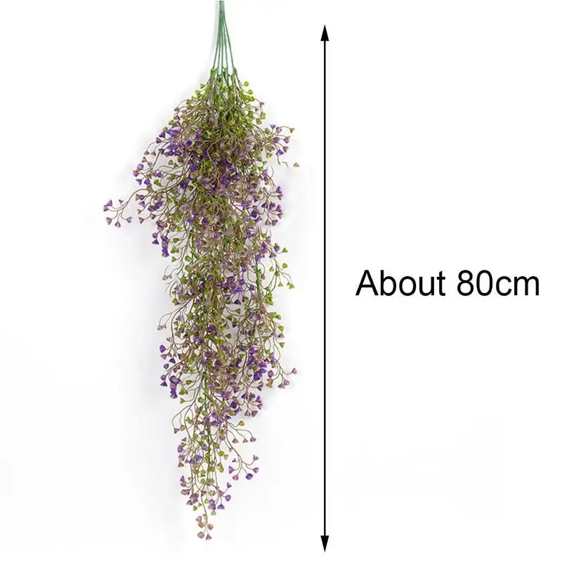 

80cm Wisteria Artificial Flowers Vine Garland Wedding Foliage Rattan Plants Wall Fake Faux Ivy Trailing Flowers Arch Decora S3U7