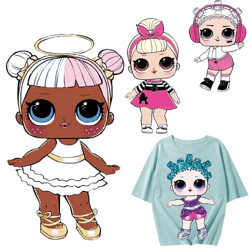 

Cartoon Black Girl Patches Thermal Stickers on Clothes Iron-on Transfers for Clothing Thermoadhesive Patch Diy Applique for Kid