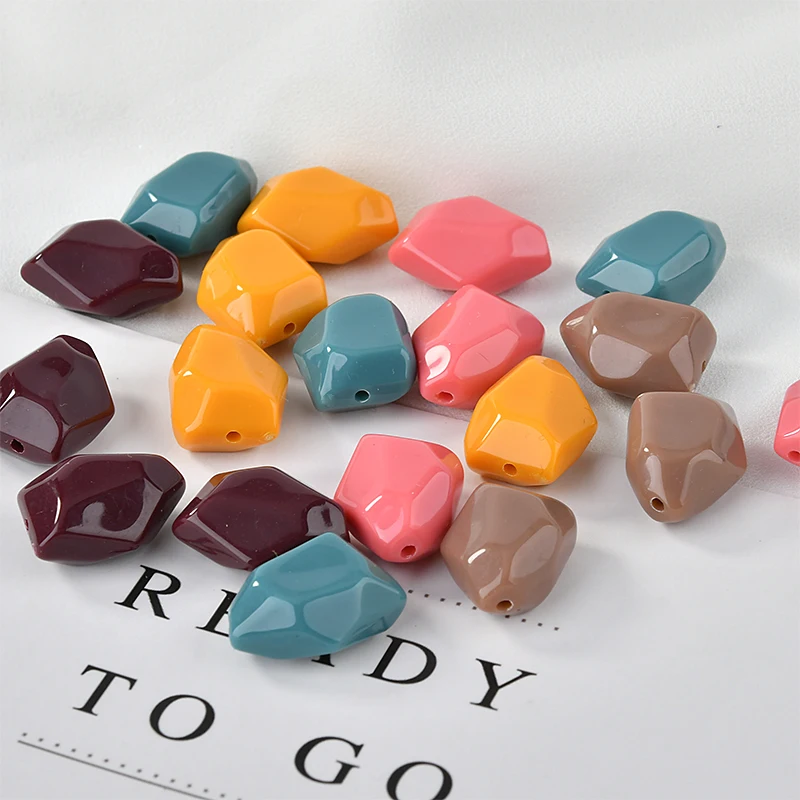 Весна лето Ретро древние цветные неровные акриловые бусины с прямым отверстием