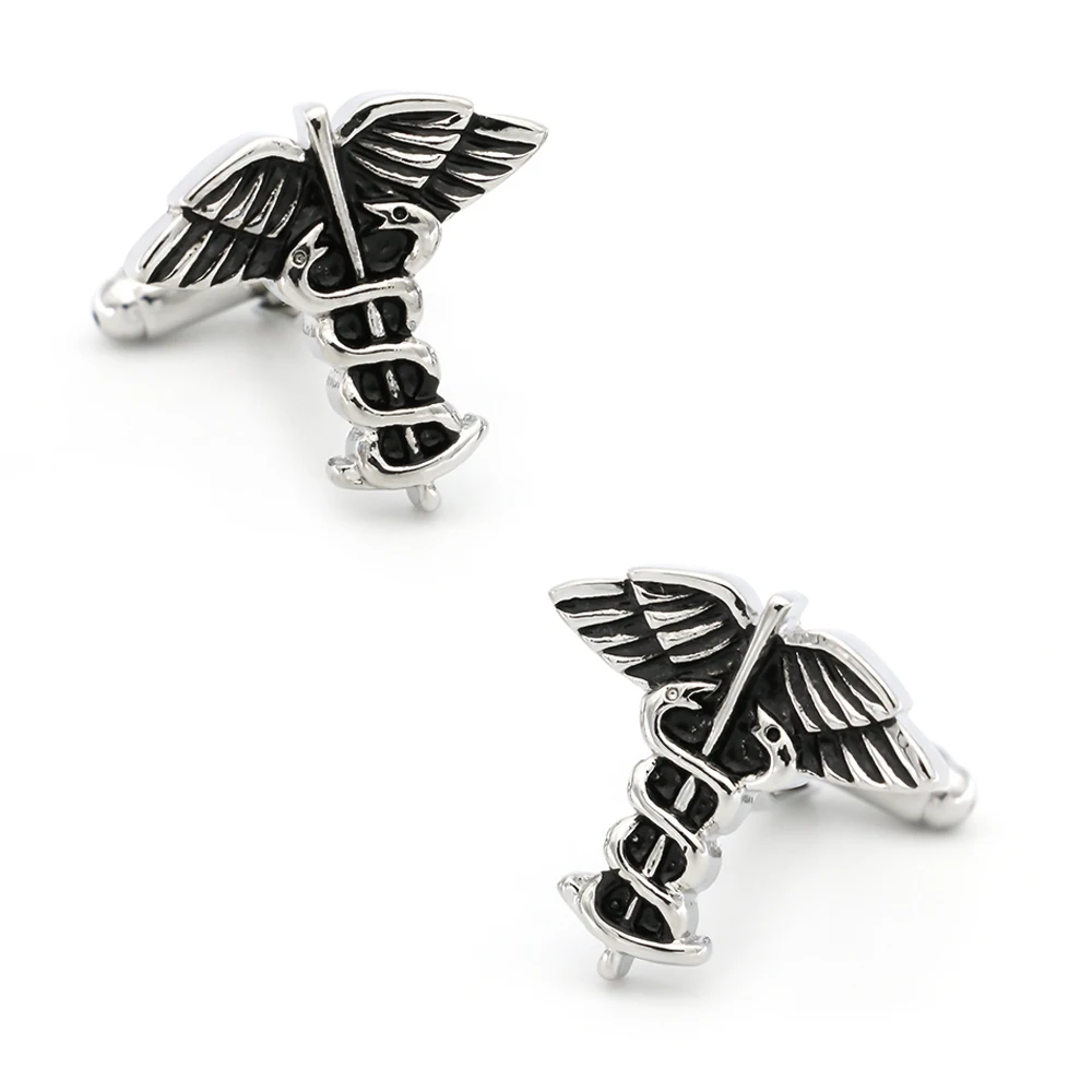

Vintage Design Angel Wing Cufflinks For Men Quality Copper Material Black Color Cuff Links Wholesale&retail