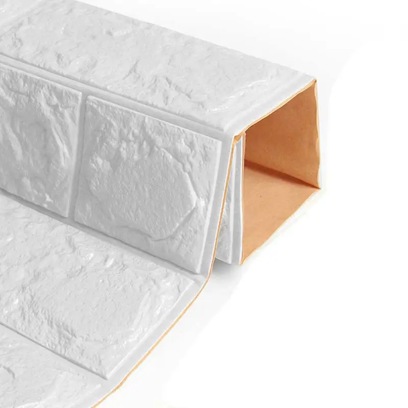 Белый Имитация кирпича самоклеющиеся обои наклейки на стену 3D 1 шт. для гостиной ТВ фон водонепроницаемый кухонный Декор для спальни - Цвет: Белый