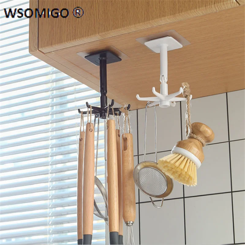 

Creative 360 Degree Rotating Kitchen Storage Hook Organizer Kitchen Accessories Hook Up Kitchen Organizer and Storage Gadget