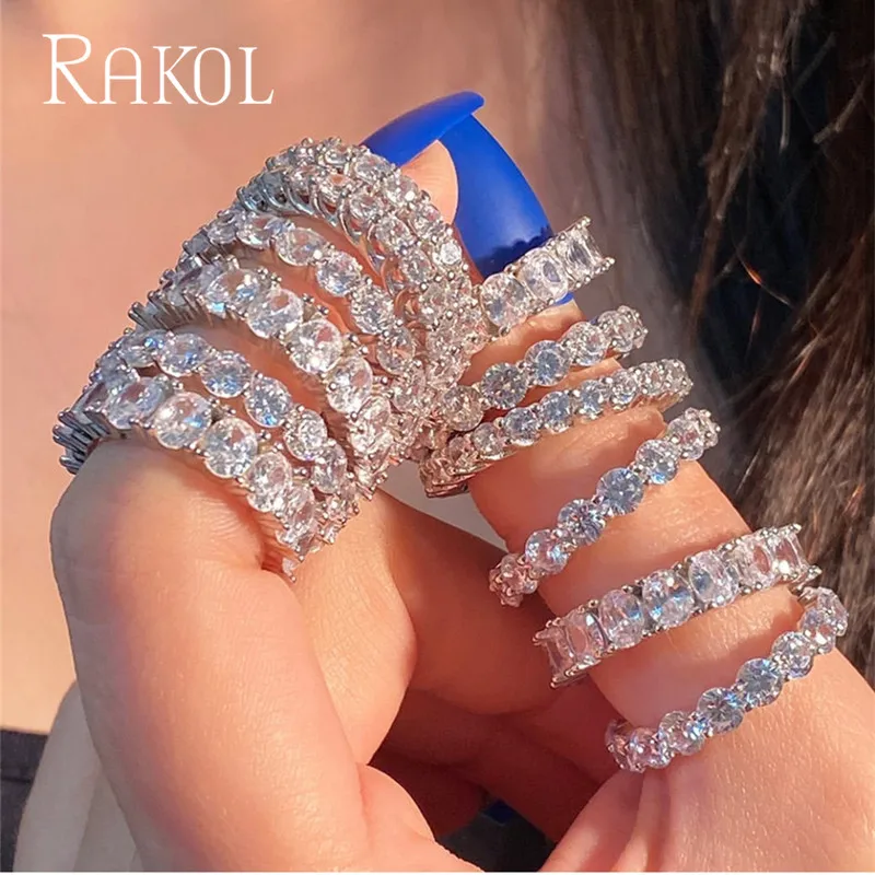 Женское Обручальное кольцо с кубическим цирконием RAKOL RR81141 серебристое/розовое