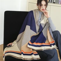 women plaid print cashmere scarves with tassel lady winter autumn warm thick blanket shawl wrap female 18065cm large scarf 2022