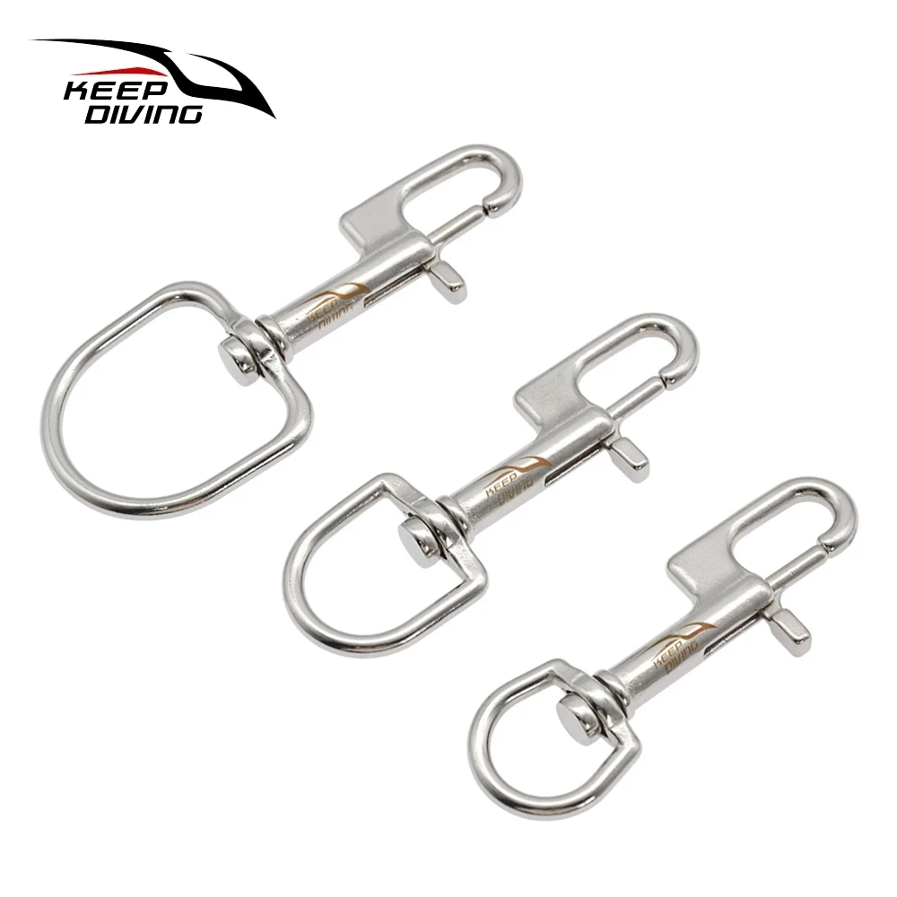 

KEEP DIVING 90/100/110MM 316 Stainless Steel Bolt Snap Hook Scuba Diving Double Ended Hook BCD Accessories Diving Equipment