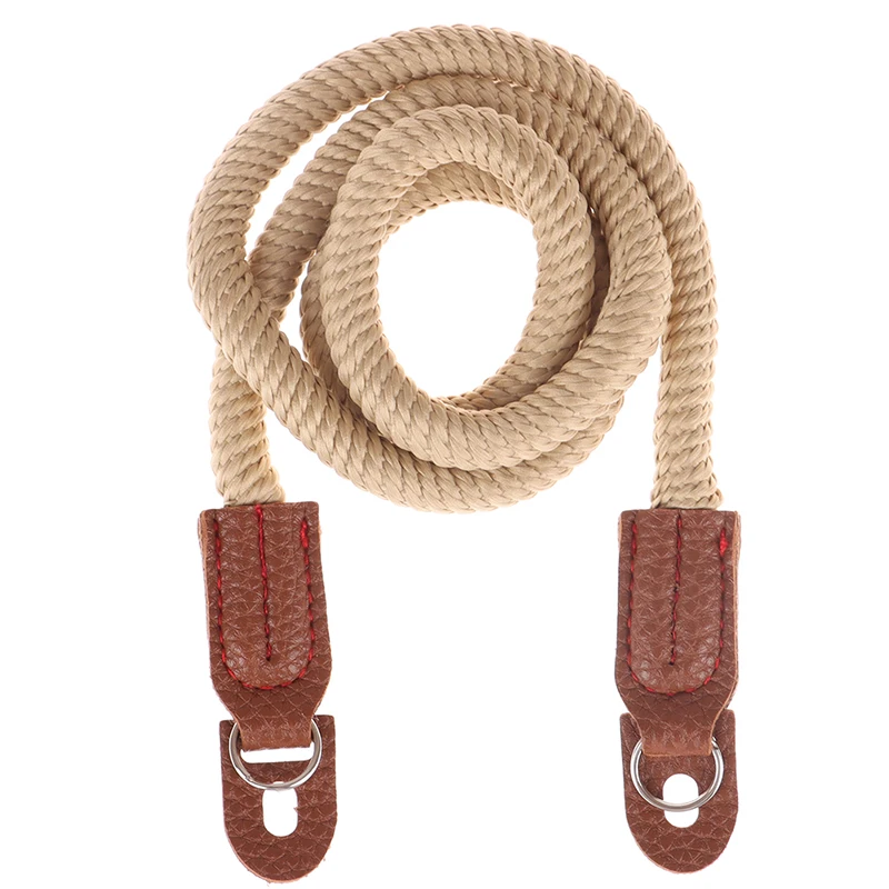 

1Pcs Fashion Design Cotton Rope Camera Neck Strap Vintage Shoulder Strap Leather Lanyard