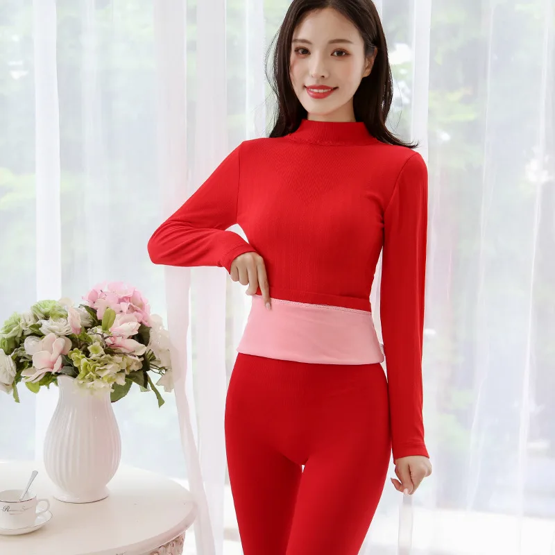 Однослойная бархатная Термоодежда с длинным рукавом для женщин зимнее нижнее