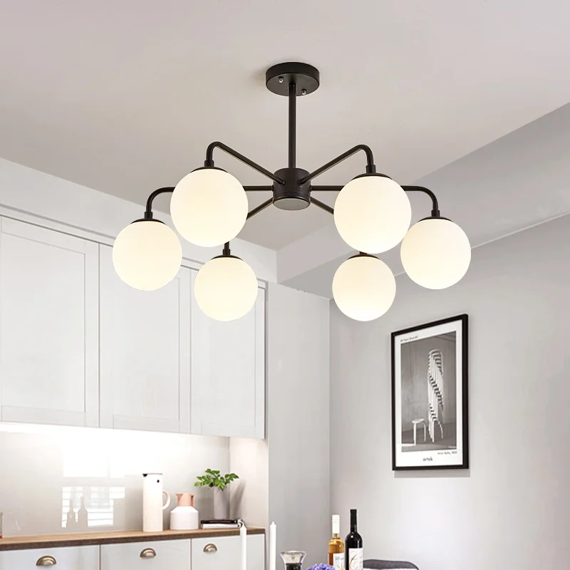 Современная Новая креативная люстра черный/белый светильник ing для гостиной