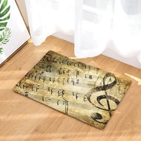 home decor hot selling sublimation flannel mat musical note digital printing rugs kitchen water absorbent non slip mat carpet