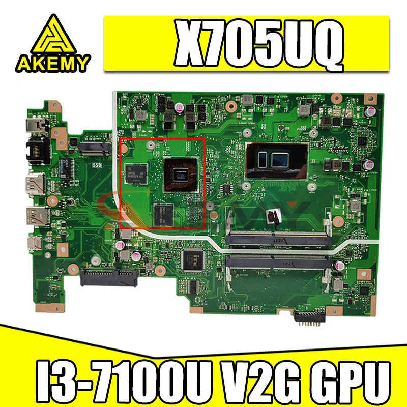 

X705UQ MB I3-7100U V2G GPU Mainboard For ASUS X705UVR X705UV X705UB X705UD X705UDR X705UN X705U Laptop Motherboard