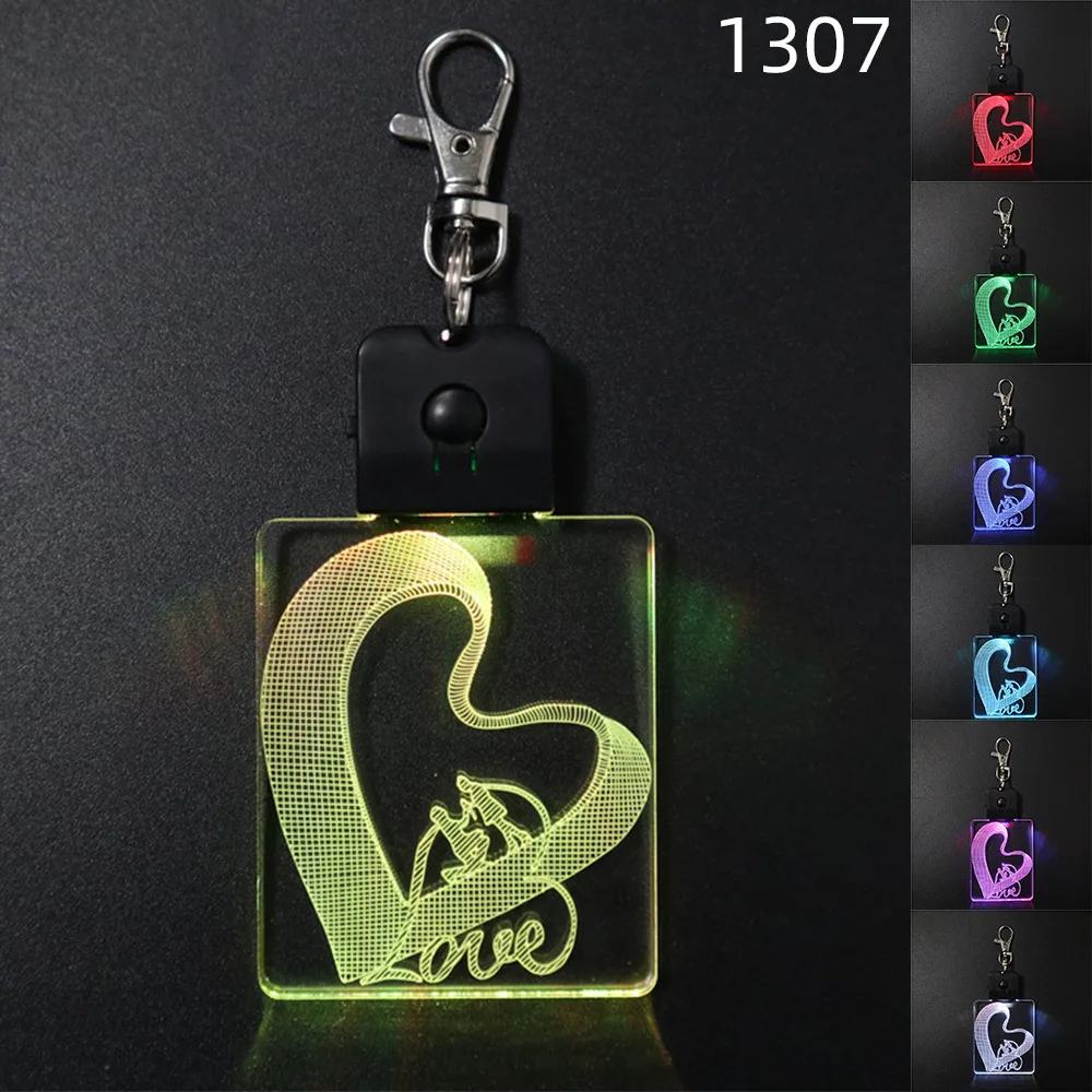 Прямая поставка креативный индивидуальный квадратный светодиодный брелок для