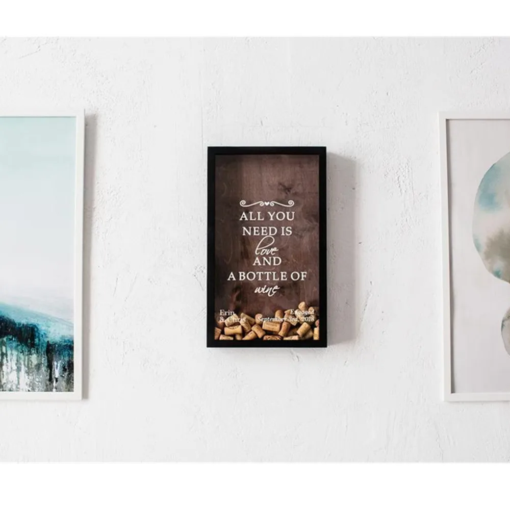 Индивидуальная винная пробка свадебное украшение коробка для помолвки теней