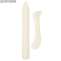 zcmyddm 2pcs portable natural leather craft tool for plastic leather scoring folding creasing edges paper diy leather craft tool