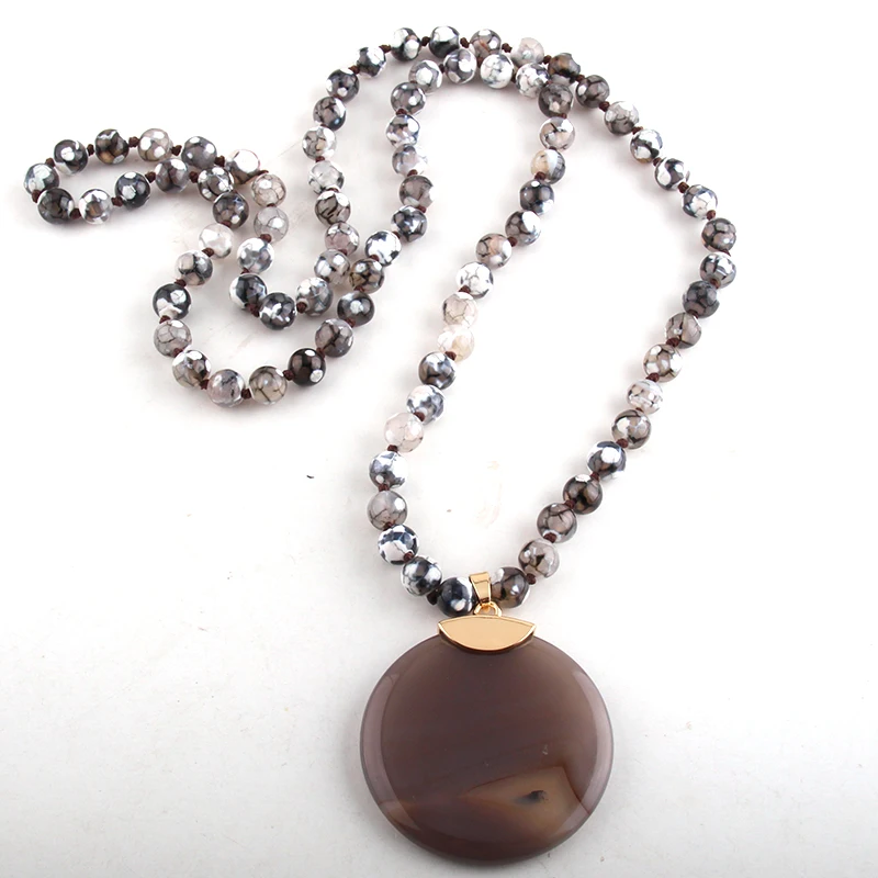 Модные ювелирные изделия камни узелковый камень подвеска ожерелья для женщин