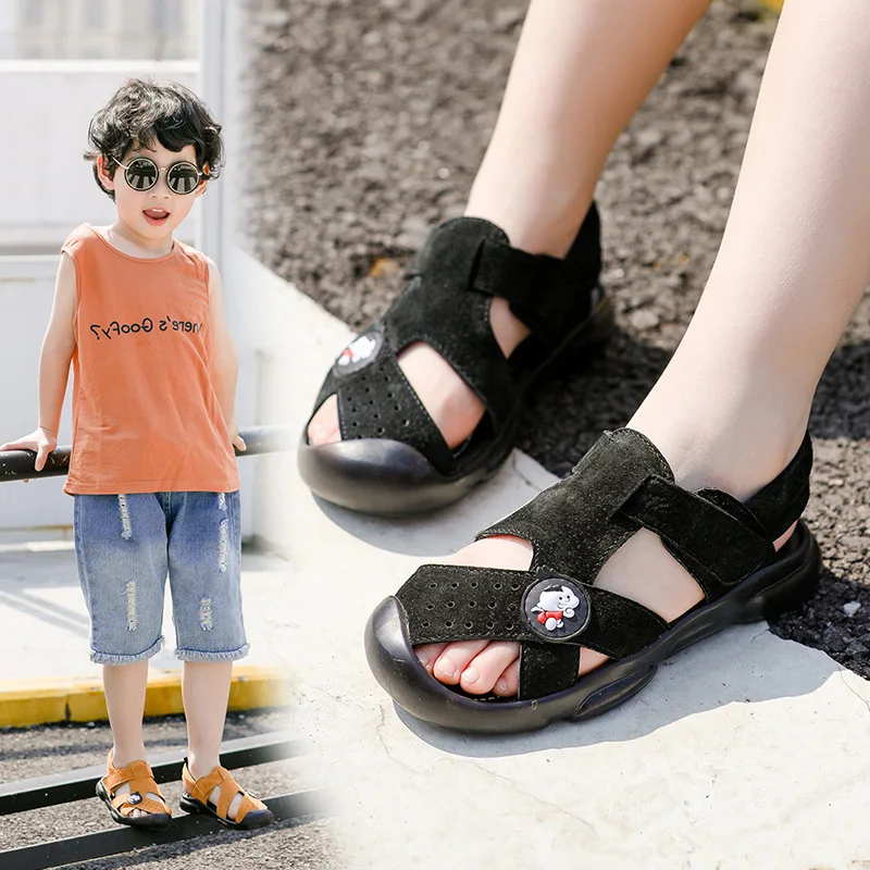 Детская обувь детская кожаная праздничные незаменимые пляжные сандалии с мягкой