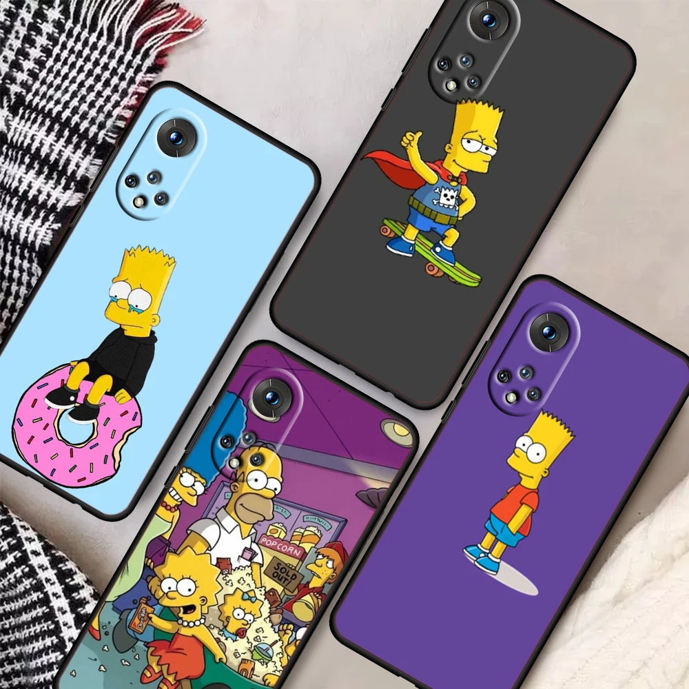 

Simpsons family warm For Honor 50 Pro X20 SE V30 Magic3 Pro+ Play 5T 5G 30 Lite 30i 30S Silicone Soft Black Phone Case