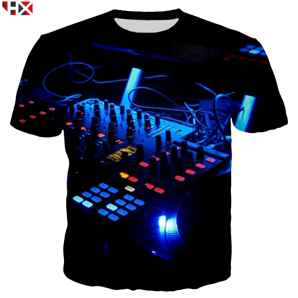 Новая футболка для DJ с электронным звуком мужчин и женщин модная крутая 3D принтом