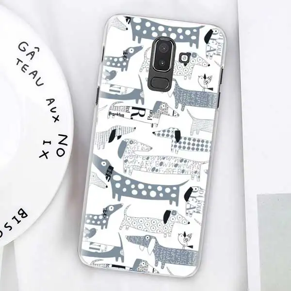 Dachshund Doxie Цветок Собака Щенок Чехлы для samsung Galaxy J4 Plus J6 Plus J8 J3 J5 J7 J5 Prime жесткий чехол - Цвет: 10