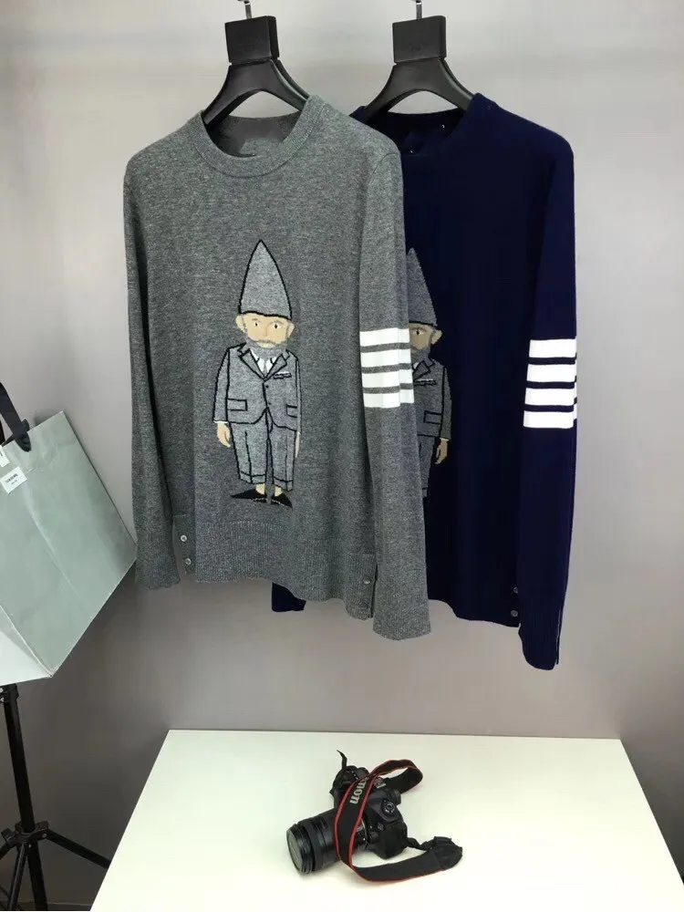 

fashion brand 2021 tb Dwarfs sweaters men women slim fit pattern striped wool pullovers couple wear knitted sweatshirts