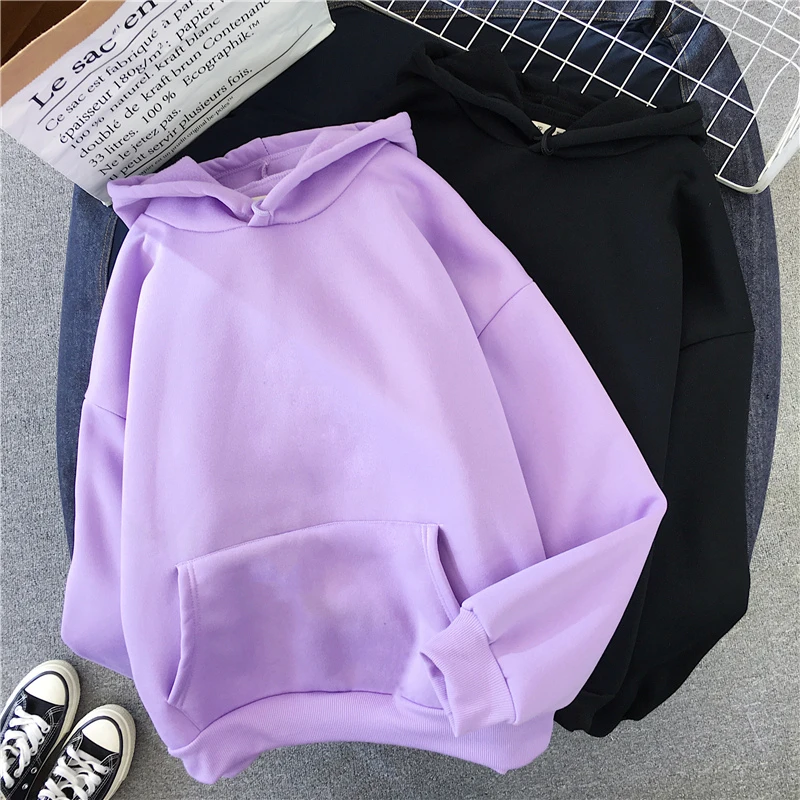 

Hooded sweatshirt pullover women loose winter hooded women long sleeve pocket sweatshirt jacket 2020